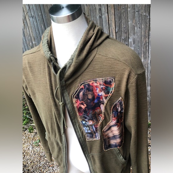 1 of 1 green Hoodie Cathedral print motif chain Large - Picture 5 of 12